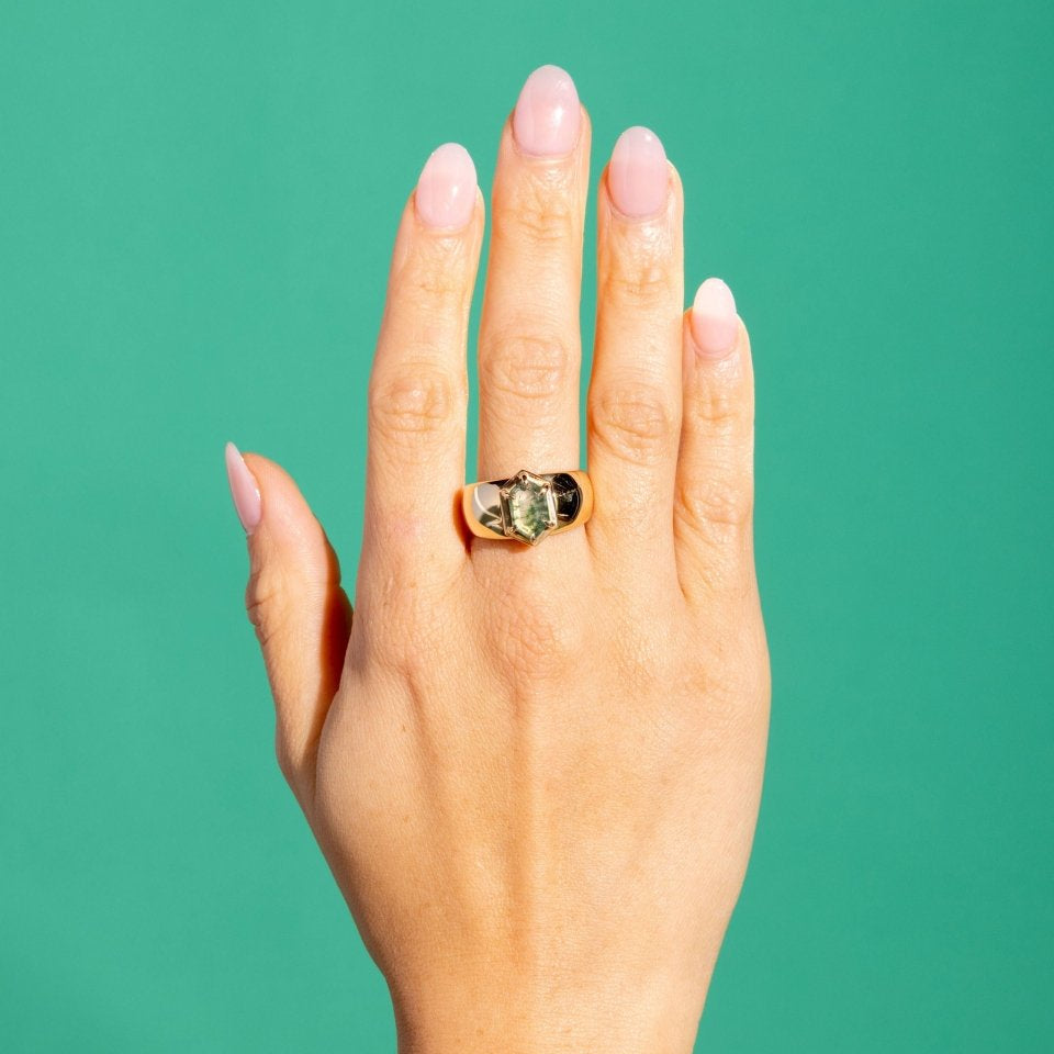 Moss Agate Hexagon - ICONS